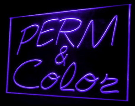 Perm & Color Hair Beauty Salon LED Neon Sign